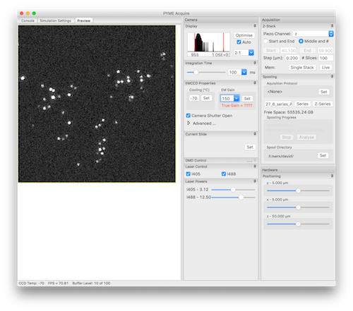 PYME Acquire GUI
Interface